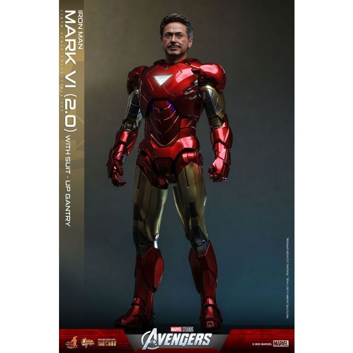 Iron Man Mark VI 1:6 Scale Figure with Suit-UP Gantry (Version 2.0) - Hot Toys - Avengers