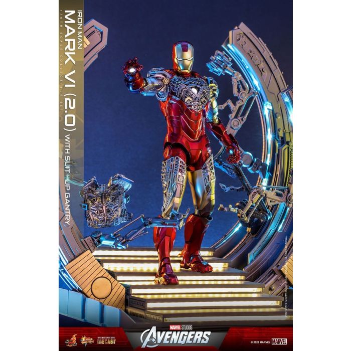 Iron Man Mark VI 1:6 Scale Figure with Suit-UP Gantry (Version 2.0) - Hot Toys - Avengers