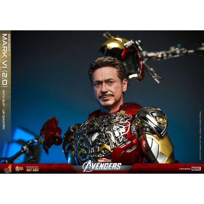 Iron Man Mark VI 1:6 Scale Figure with Suit-UP Gantry (Version 2.0) - Hot Toys - Avengers