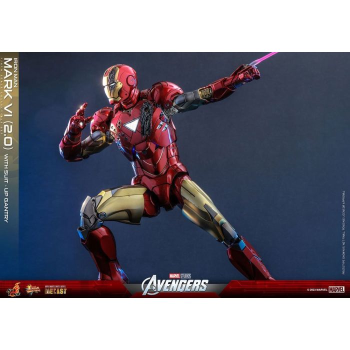 Iron Man Mark VI 1:6 Scale Figure with Suit-UP Gantry (Version 2.0) - Hot Toys - Avengers