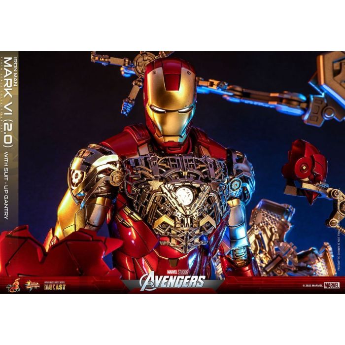 Iron Man Mark VI 1:6 Scale Figure with Suit-UP Gantry (Version 2.0) - Hot Toys - Avengers