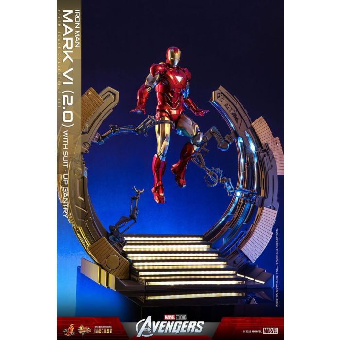 Iron Man Mark VI 1:6 Scale Figure with Suit-UP Gantry (Version 2.0) - Hot Toys - Avengers