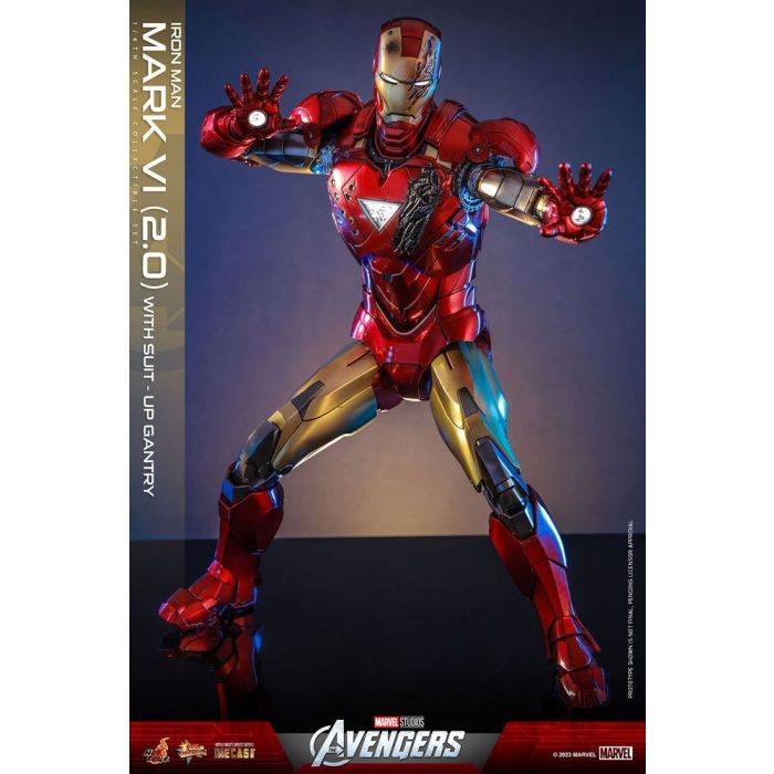 Iron Man Mark VI 1:6 Scale Figure with Suit-UP Gantry (Version 2.0) - Hot Toys - Avengers
