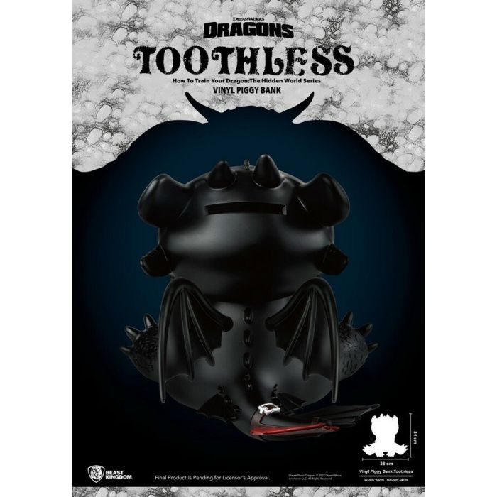 Toothless Large Piggy Bank - Beast Kingdom - How To Train Your Dragon