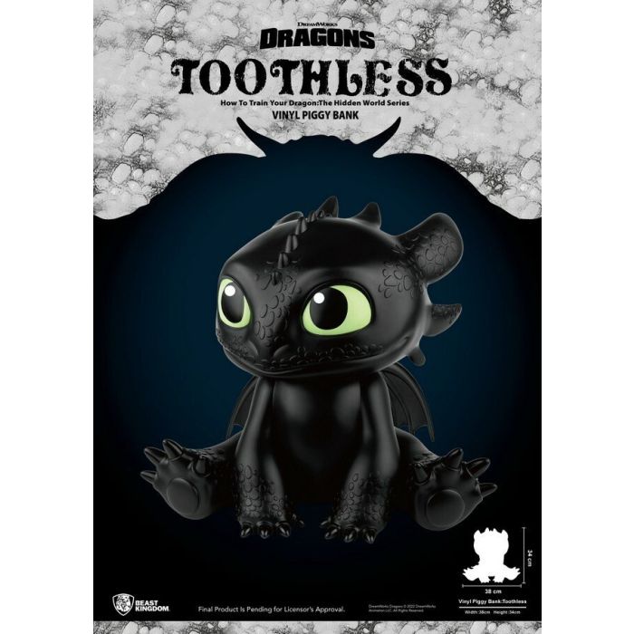 Toothless Large Piggy Bank - Beast Kingdom - How To Train Your Dragon