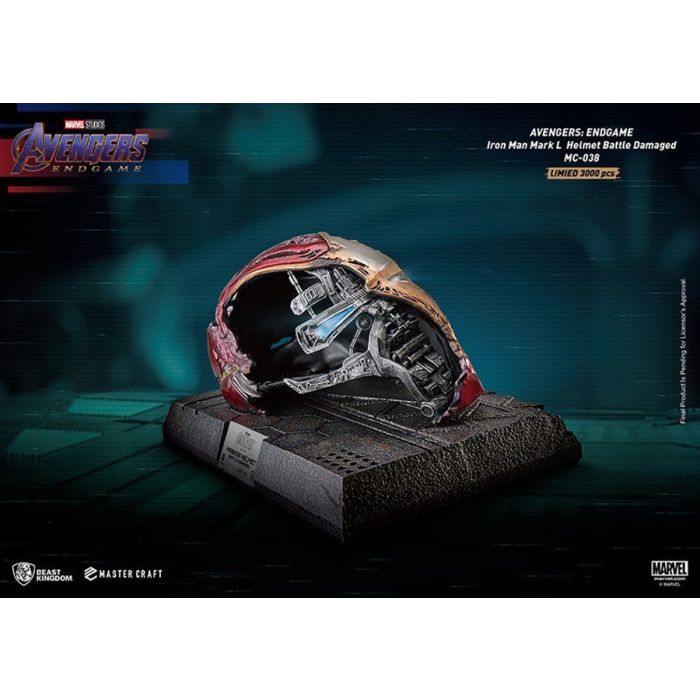 Iron Man Mark L (MK50) Battle Damaged Helmet - Marvel Master Craft Statue - Avengers Endgame