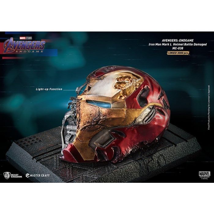 Iron Man Mark L (MK50) Battle Damaged Helmet - Marvel Master Craft Statue - Avengers Endgame