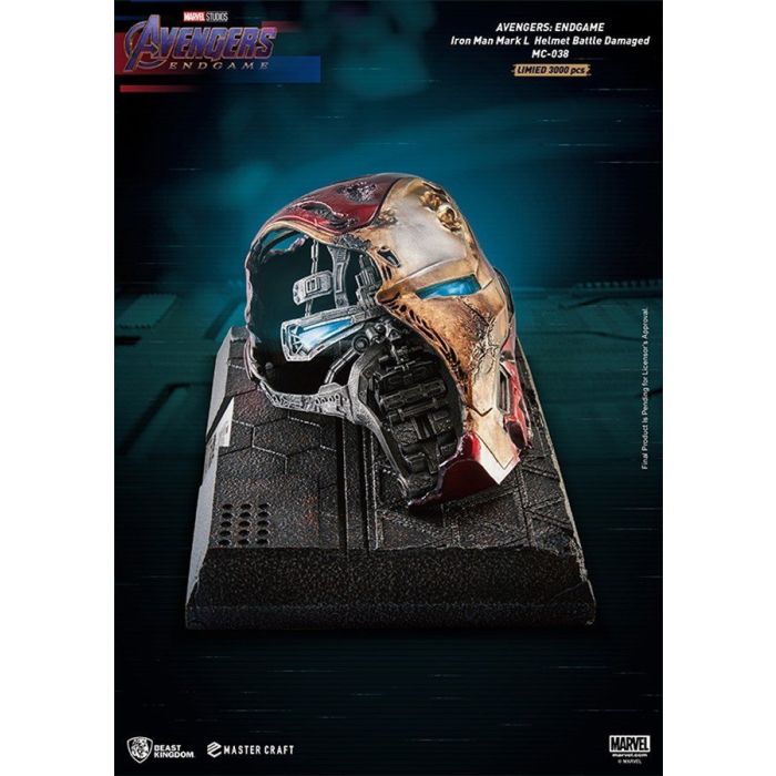 Iron Man Mark L (MK50) Battle Damaged Helmet - Marvel Master Craft Statue - Avengers Endgame