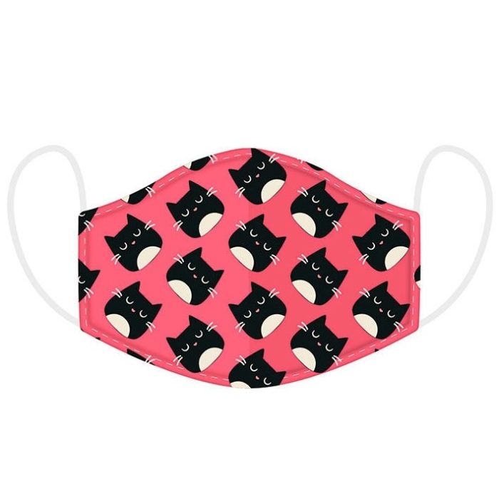 Feline Fine Cat Reusable Face Mask Cover Large / Mondkapje katten