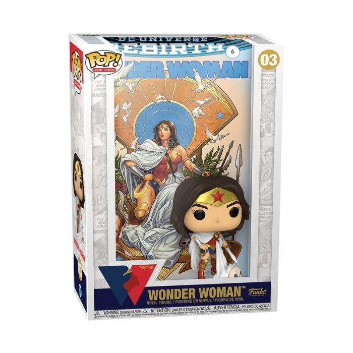 Wonder Woman (Rebirth) on Throne - Funko Pop! Comic Cover - WW 80th