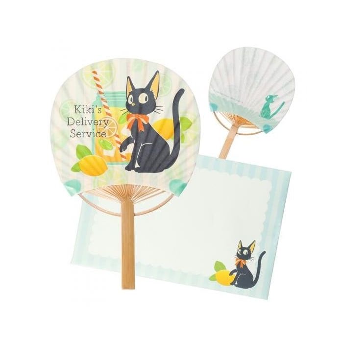 Jiji with lemon Fan & Envelope - Ensky - Studio Ghibli