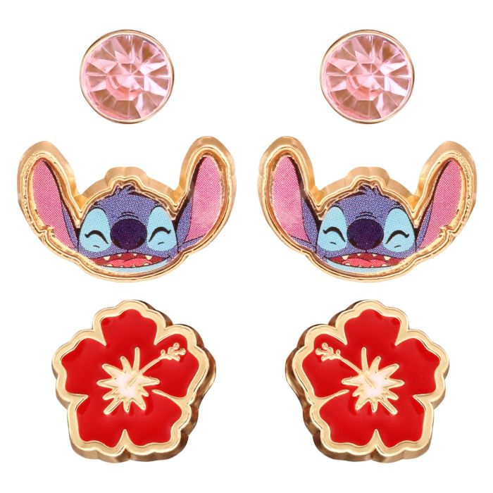 Disney - Stitch Red & Pink Stitch stud earrings / oorbellen set