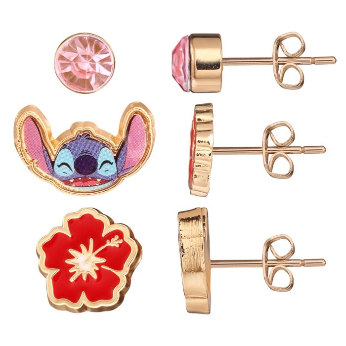 Disney - Stitch Red & Pink Stitch stud earrings / oorbellen set