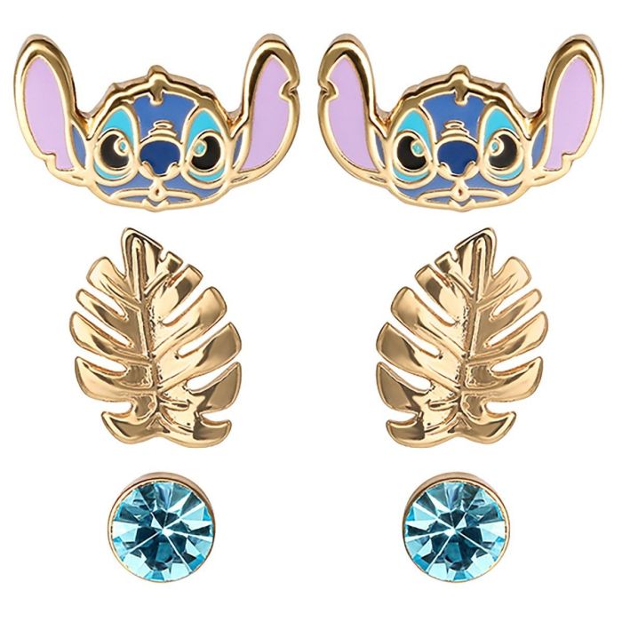 Disney - Blue & Gold Stitch stud earrings / oorbellen set