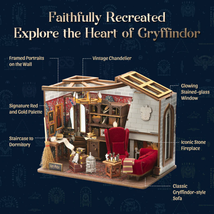 Harry Potter 3D Wooden Model Kit - Gryffindor Common Room - Puremind