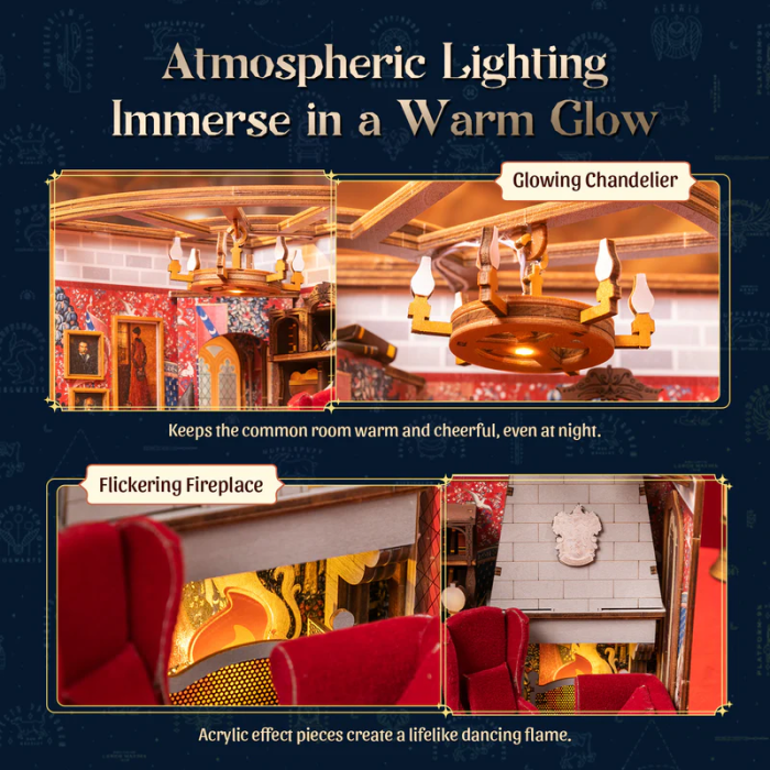 Harry Potter 3D Wooden Model Kit - Gryffindor Common Room - Puremind