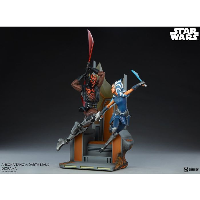 Ahsoka Tano vs Darth Maul Diorama - Sideshow Collectibles - Star Wars: The Clone Wars