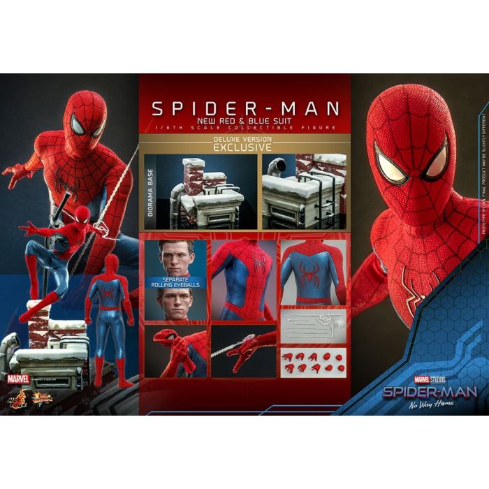 Spider-Man (New Red and Blue Suit) 1:6 Scale Deluxe  Figure - Hot Toys - Spider-Man No Way Home