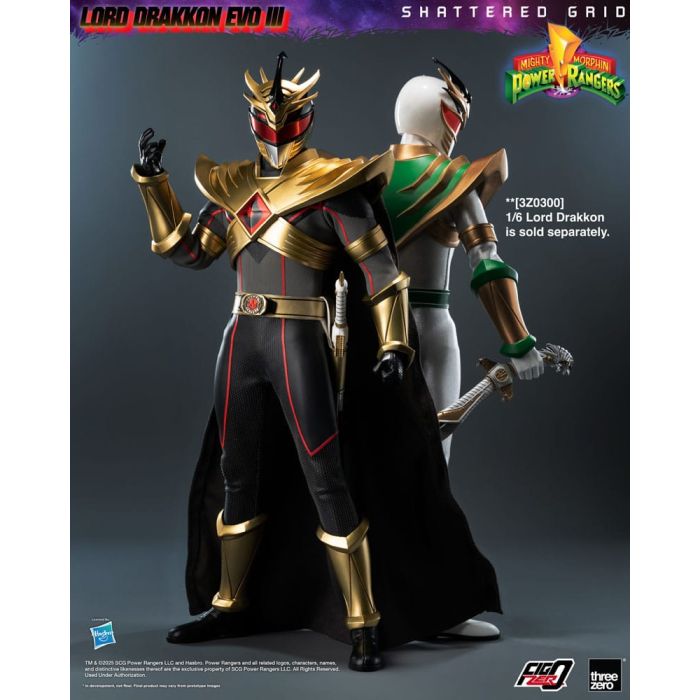 Mighty Morphin Power Rangers Shattered Grid  FigZero Action Figure 1/6 Lord Drakkon Evo III 30 cm
