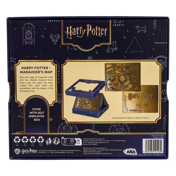 Harry Potter Replica Marauder's Map Metal Map 15 cm
