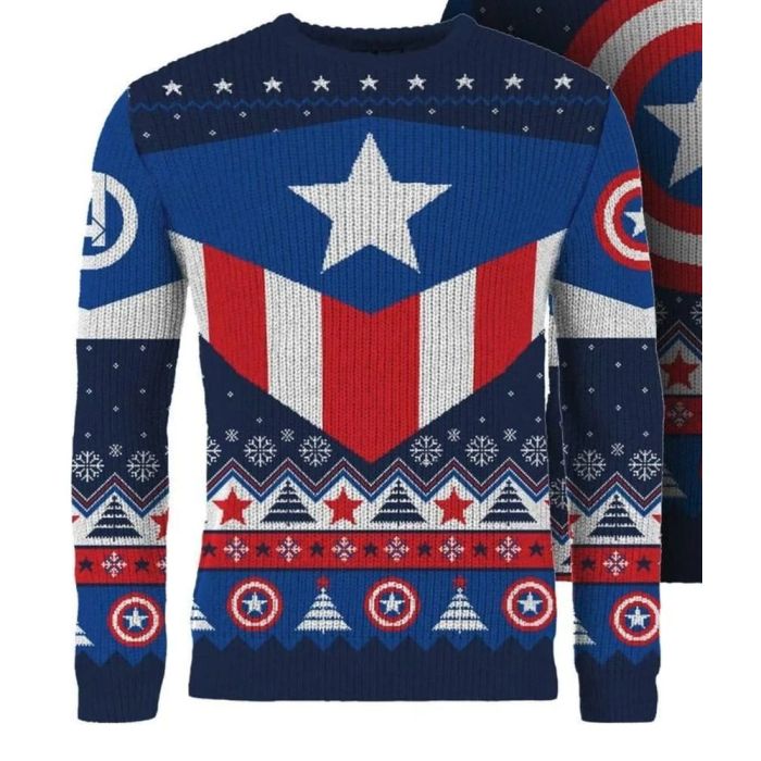 Captain America Christmas Sweater Size S