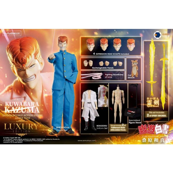 Yu Yu Hakusho Action Figure 1/6 Kazuma Kuwabara (Luxury Version) 30 cm