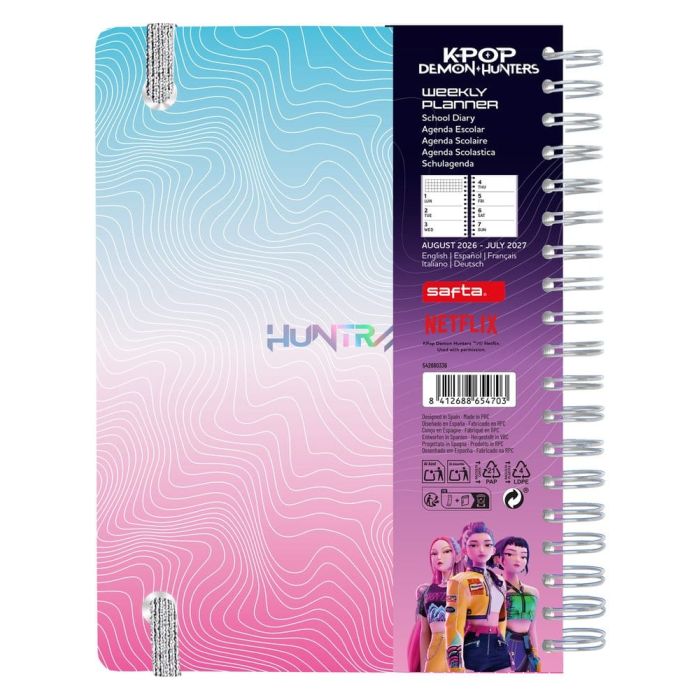 KPop Demon Hunters School Diary weekly planner 2026/2027 A5
