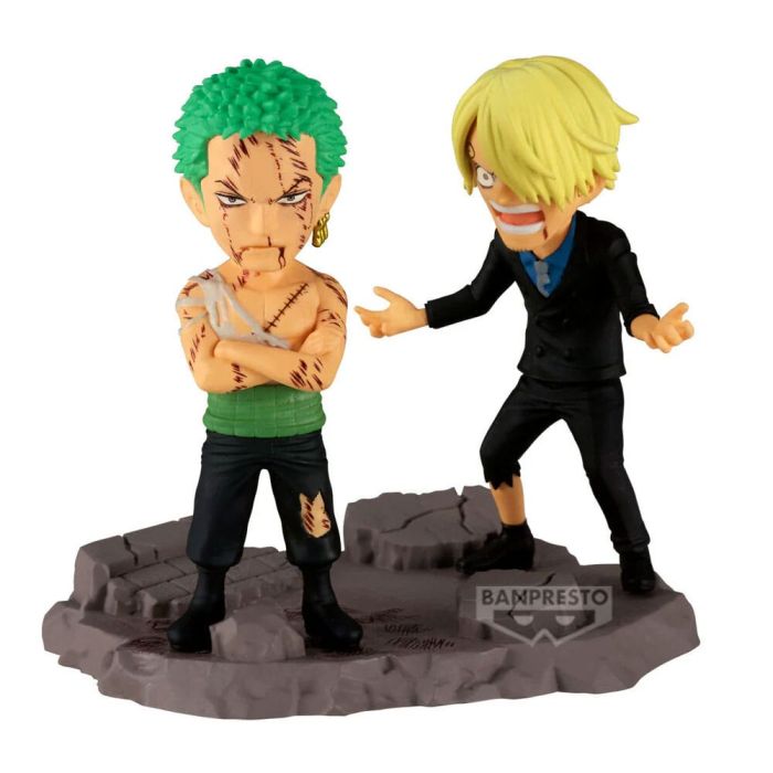 One Piece WCF Log Stories PVC Statue Roronoa Zoro & Sanji 8 cm