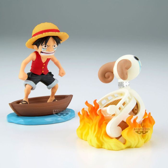 One Piece WCF Log Stories PVC Statue 2-Pack Luffy & Going Merry 8 cm