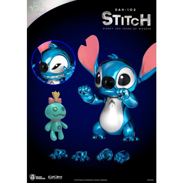 Disney 100 Years of Wonder Dynamic 8ction Heroes Action Figure 1/9 Stitch (Lilo & Stitch) 16 cm
