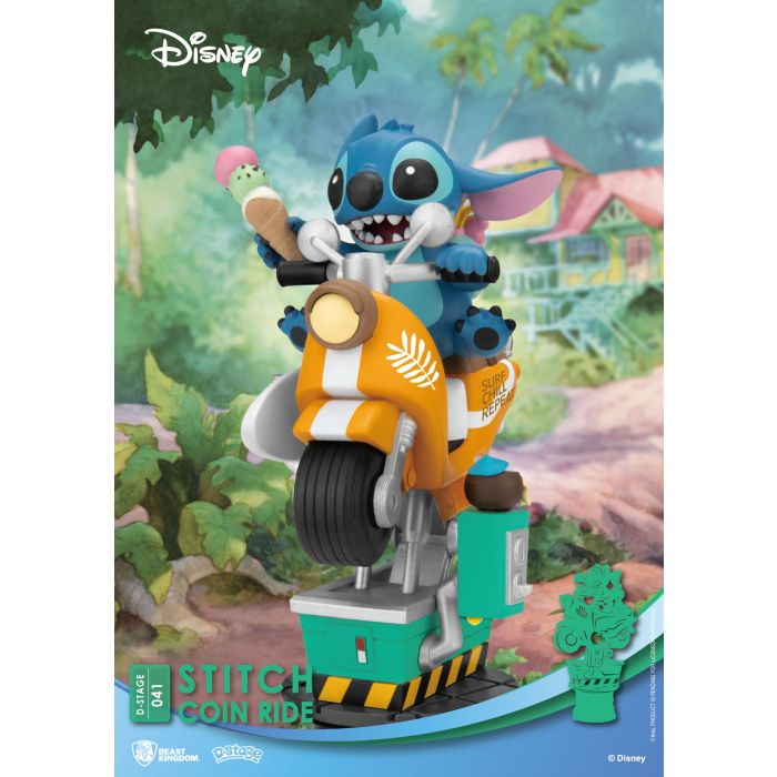 Disney D-Stage PVC Diorama Stitch Coin Ride 16 cm