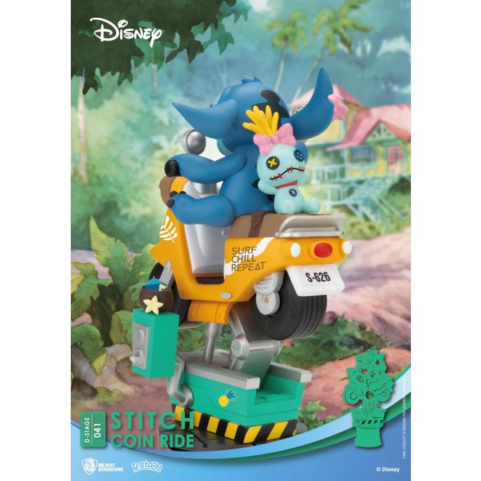 Disney D-Stage PVC Diorama Stitch Coin Ride 16 cm