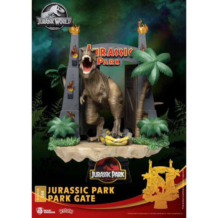 Jurassic Park D-Stage PVC Diorama Park Gate 15 cm reproduction