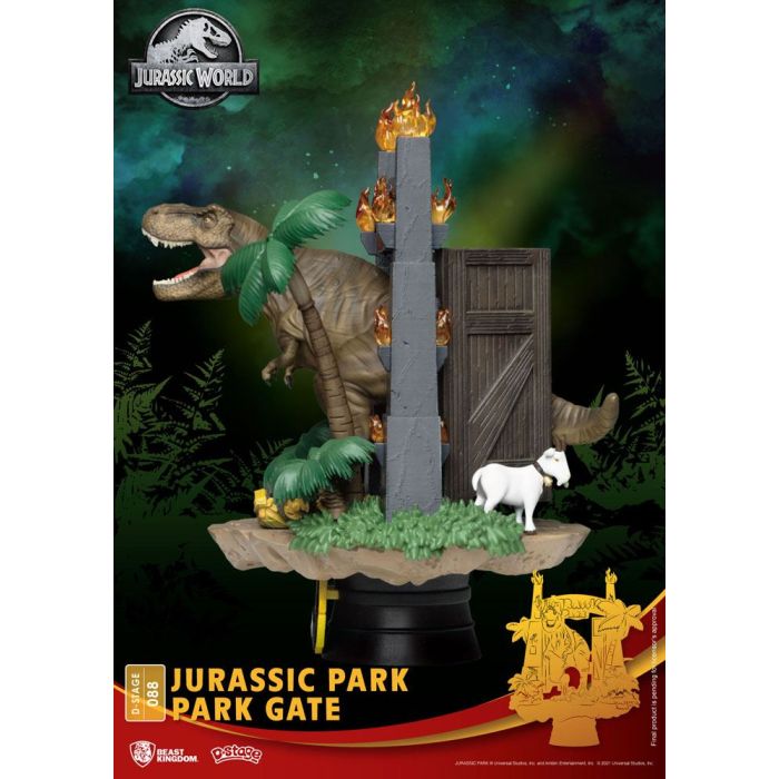 Jurassic Park D-Stage PVC Diorama Park Gate 15 cm reproduction