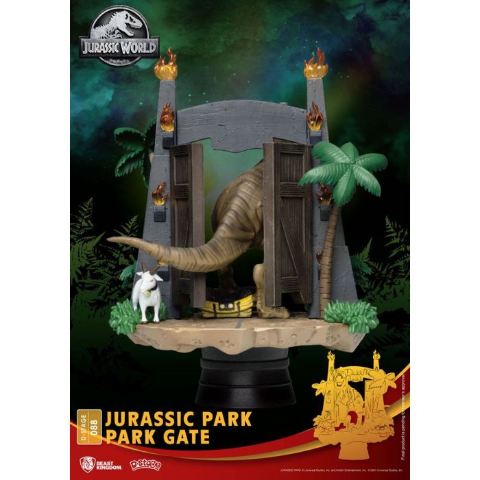Jurassic Park D-Stage PVC Diorama Park Gate 15 cm reproduction