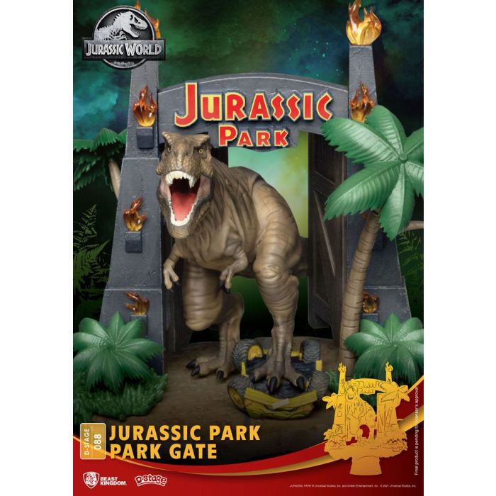 Jurassic Park D-Stage PVC Diorama Park Gate 15 cm reproduction