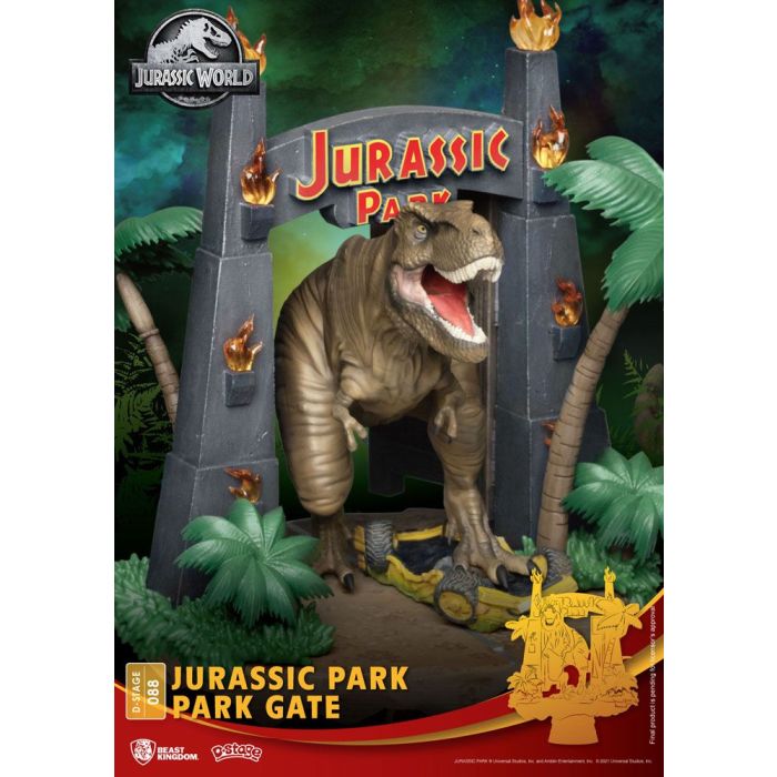 Jurassic Park D-Stage PVC Diorama Park Gate 15 cm reproduction