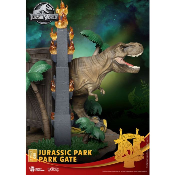 Jurassic Park D-Stage PVC Diorama Park Gate 15 cm reproduction