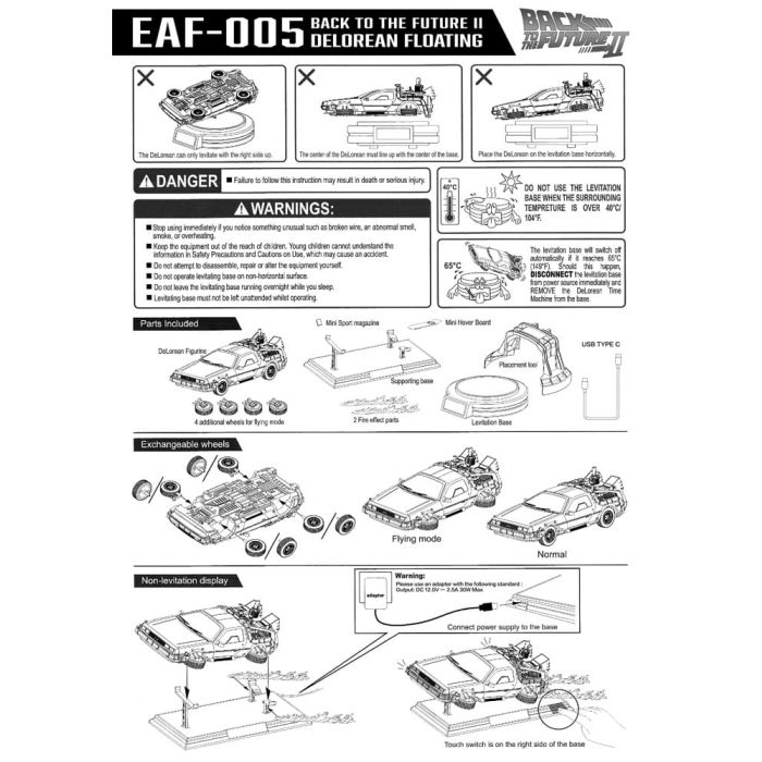 Back to the Future Egg Attack Floating Statue Back to the Future II DeLorean Deluxe Version heo EU Exclusive 20 cm