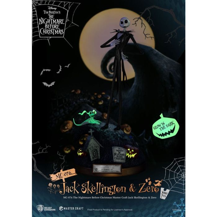 Nightmare before Christmas Master Craft Statue Jack Skellington & Zero 39 cm