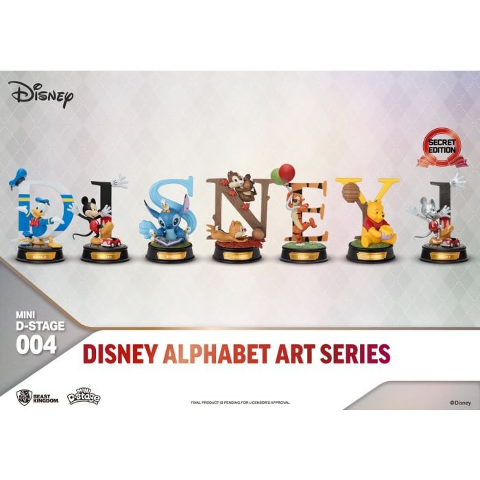 Disney Mini Diorama Stage Statues 6-pack Alphabet Art 10 cm
