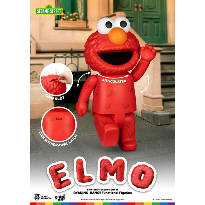 Sesame Street Syaing Bang Vinyl Piggy Bank Elmo 47 cm 