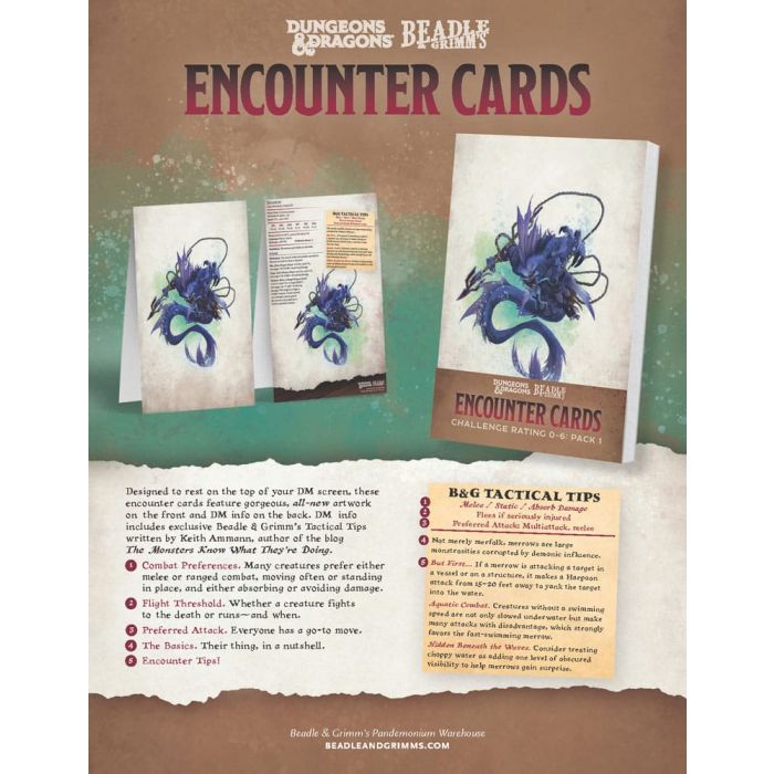 Dungeons & Dragons RPG Encounter Cards Challenge Rating 0-6: Pack 1 *english*