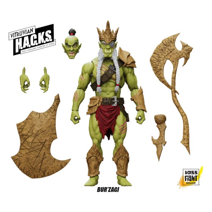 Vitruvian H.A.C.K.S. Action Figure Mighty Orc Sovran Bur'Zagi 