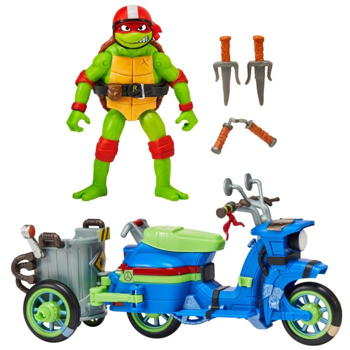 Teenage Mutant Ninja Turtles: Mutant Mayhem Action Figure Raphael & Scooter with Sidecar 11 cm