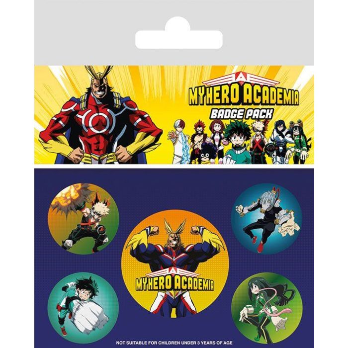 My Hero Academia Pin-Back Buttons 5-Pack Characters