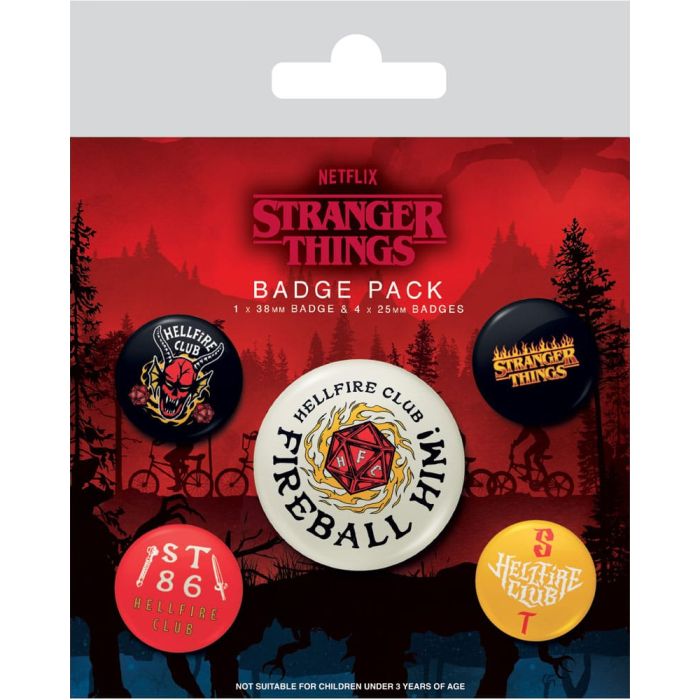 Stranger Things 4 Pin-Back Buttons 5-Pack Hellfire Club