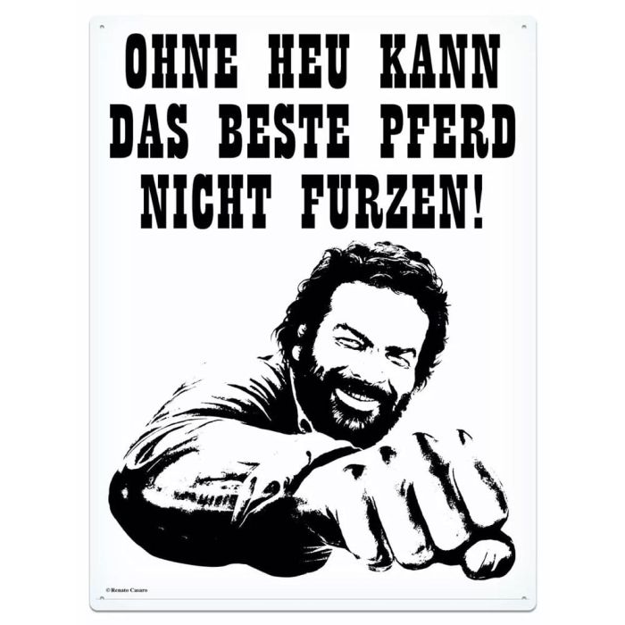 Bud Spencer Tin Sign Pferd Faust 30 x 40 cm