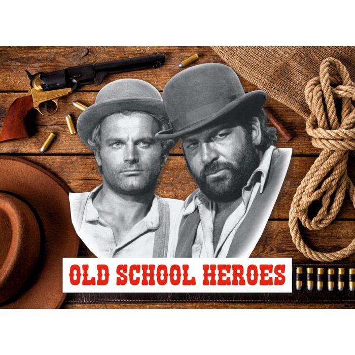 Bud Spencer & Terence Hill 3D Tin Sign Old School Heroes 45 x 45 cm