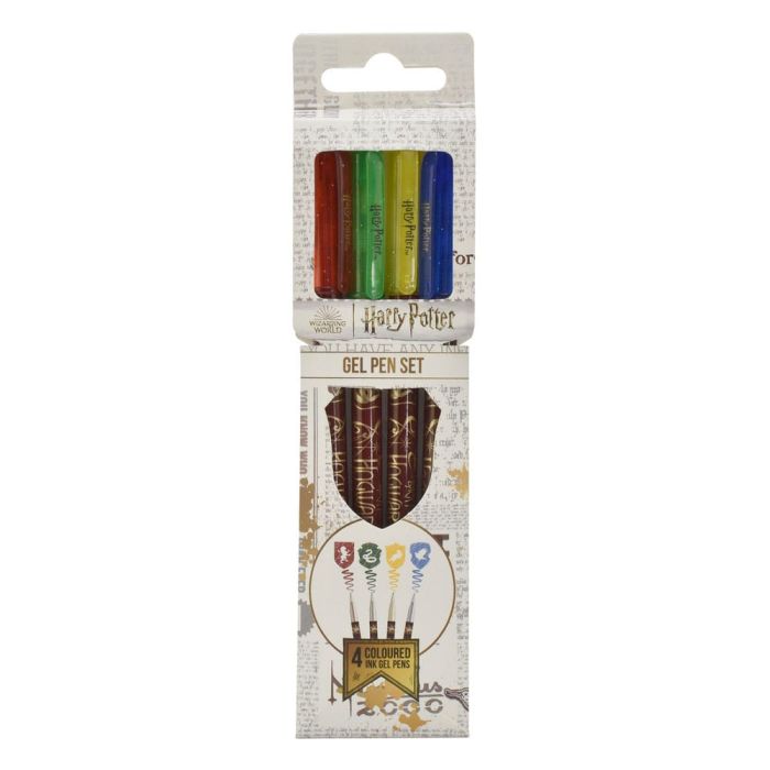 Harry Potter Gel Pens 4-Pack Colourful Crest 